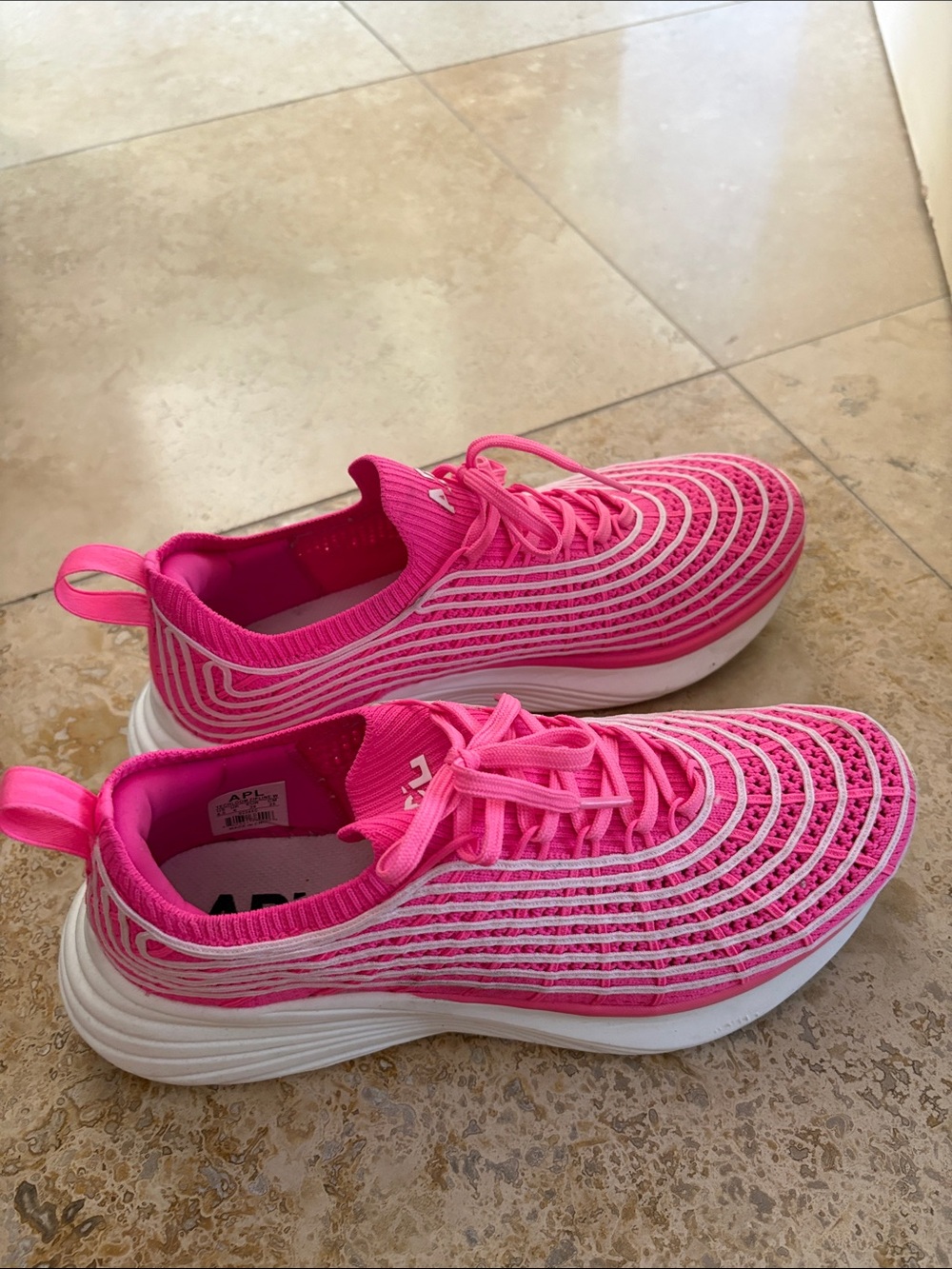 APL Bright Pink Knit Athletic Sneakers